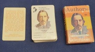 Vintage Whitman Authors Card Game COMPLETE 44 Cards Rule Card In Box 1950's