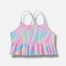 Breaking Waves Kids Girl's Pink Peplum Tankini Top Size 10