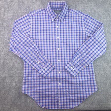 Lauren Ralph Lauren Dress Shirt 16 34/35 Classic Fit Stretch Non Iron Blue Check