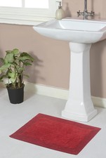 Home Weavers Luxury Collection Cotton Reversible Bath Rug 17x24 Rectangle Red