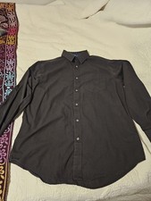 George Men's Classic Long Sleeves Sizes M Dress Shirt with Long Sleeves Black
