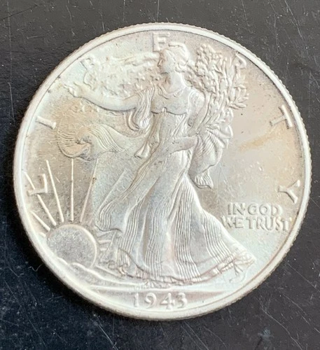 1943 Mint BU Uncirculated Walking Liberty Half Dollar Silver