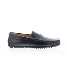 Zelli Italia Monza Calfskin Mens Black Loafers & Slip Ons Penny Shoes