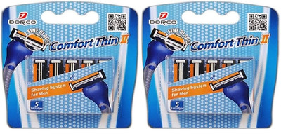 Dorco Comfort Thin II Razor Cartridges 2 Pack 5ct Blade Refills