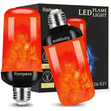 Versatile E26 Red LED Flame Bulbs – Energy Efficient for Indoor & Outdoor Use