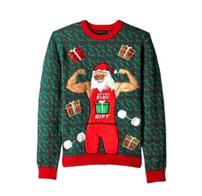 Blizzard Bay Men's Ugly Christmas Sweater Do You Even Gift Lift Bodybuilder L