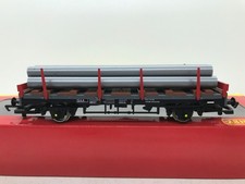 HORNBY OO GAUGE R6209A 45t SAA STEEL CARRIER WAGON + PIPE LOAD + BOXED
