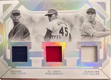 2023 Flawless Lyons/Gibson/Feller Triple Patch Relic #1/25 3-Color HOF