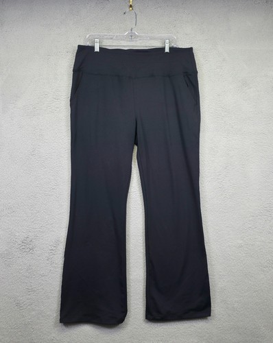 Agenlulu Pants Womens 2XL Black Flared Leg High Rise Pull On Yoga Work Slacks