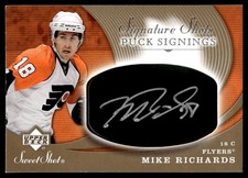 2007-08 Sweet Shot Signature Shots Puck Signings Mike Richards Auto Philadelphia