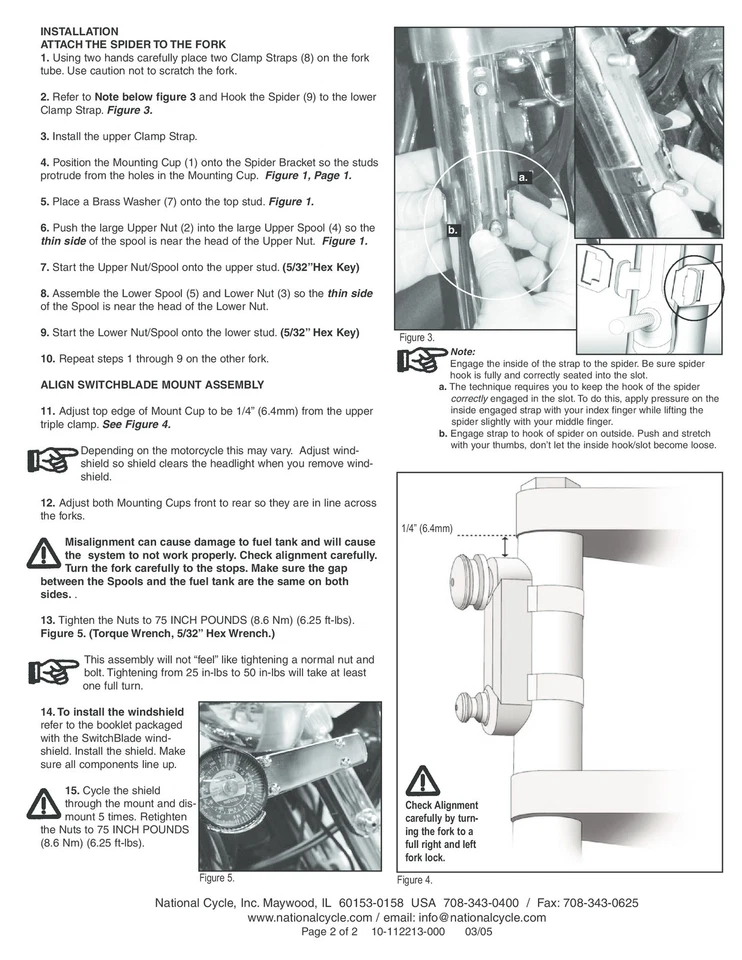 Switchblade Windshield Mount Kit National Cycle KIT-Q141 - Image 3 of 3