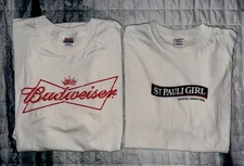 Bundle - new St Pauli Girl Imported Beer Sz XL and new Budweiser Tshirts Sz 2XL
