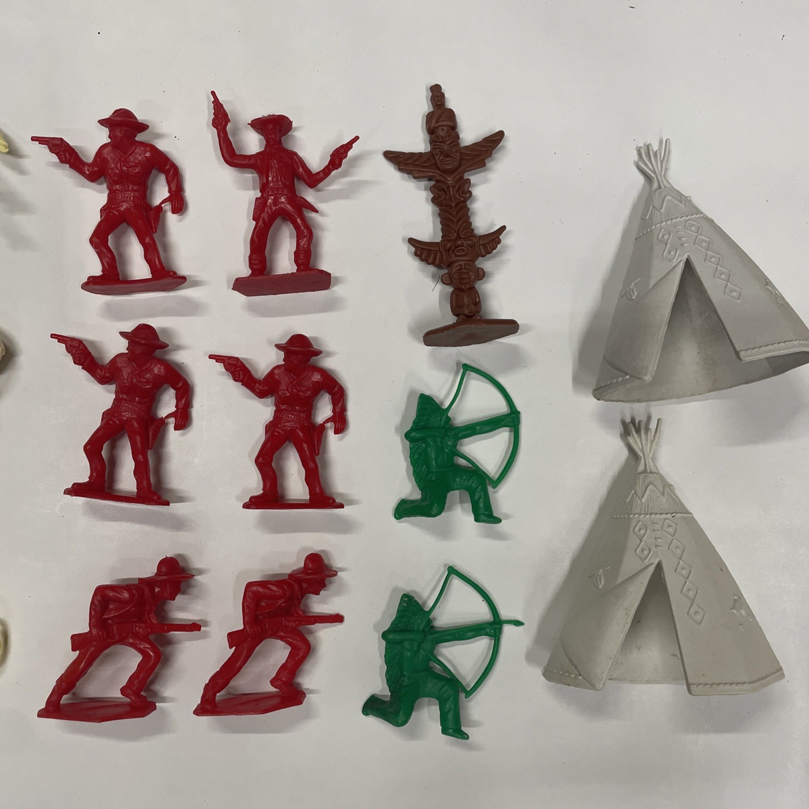 Vintage Marx Tim-Mee Plastic Figures Western Cowboy / N. American  (20 Pc Set)