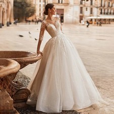Luxury Sweetheart A-Line Wedding Dresses Elegant Appliques Princess Bride Gown