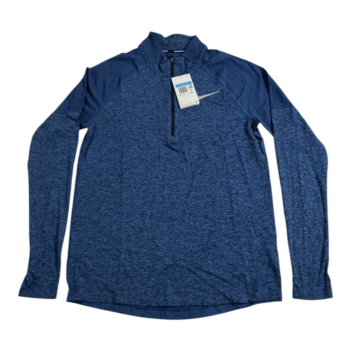 Nike Men's Running Quarter Zip Pullover Blue Long-Sleeve Dri-FIT