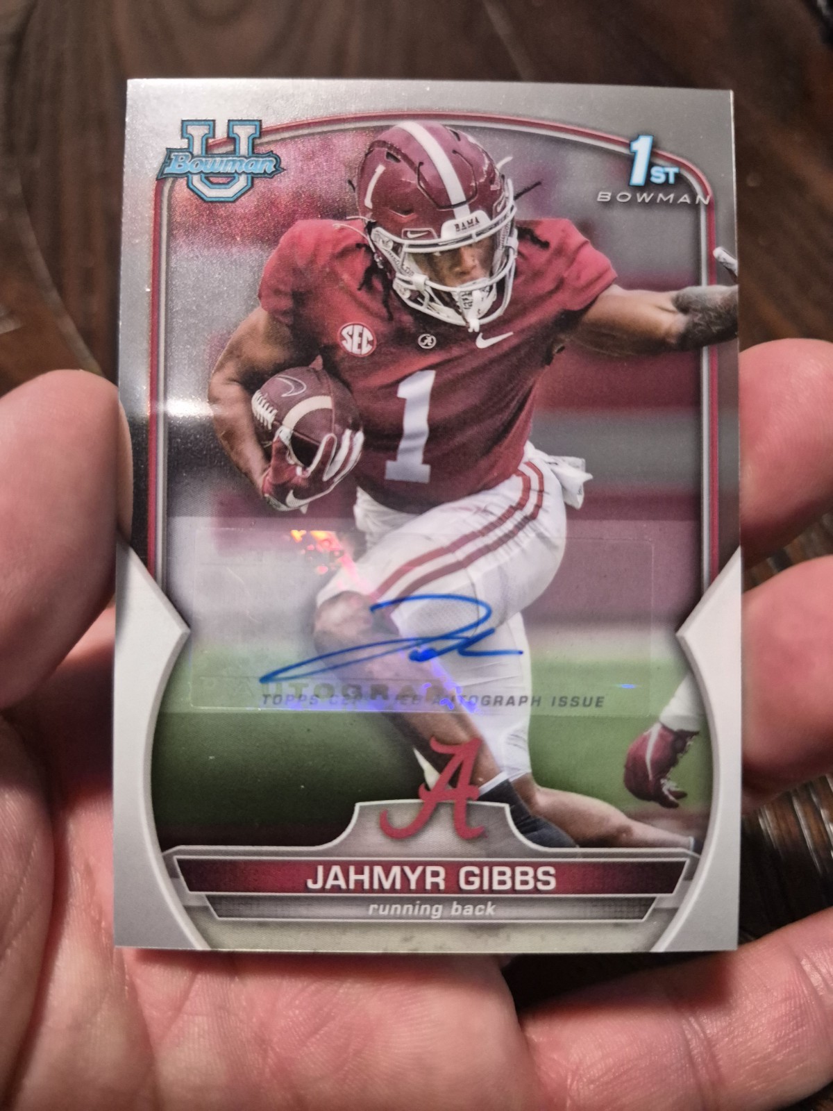 2022 Bowman University Chrome Chrome Prospect Autographs Jahmyr Gibbs #82