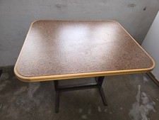 Camping Wohnwagen Höhenverstellbarer Tisch Original Zustand Metall Holzplatte BR
