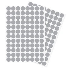 2 Sheet/192Pcs 15mm Dia PVC Self Adhesive Screw Hole Cover Stickers, Gray