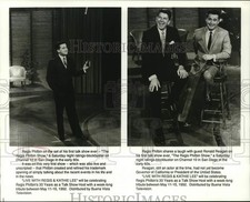 1992 Press Photo Regis Philbin Speaks With Ronald Regan In San Diego - lrp25976