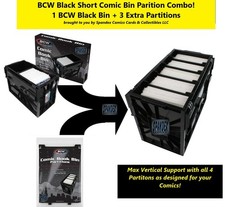 1 BCW Black Short Comic Book Bin Heavy Duty A...