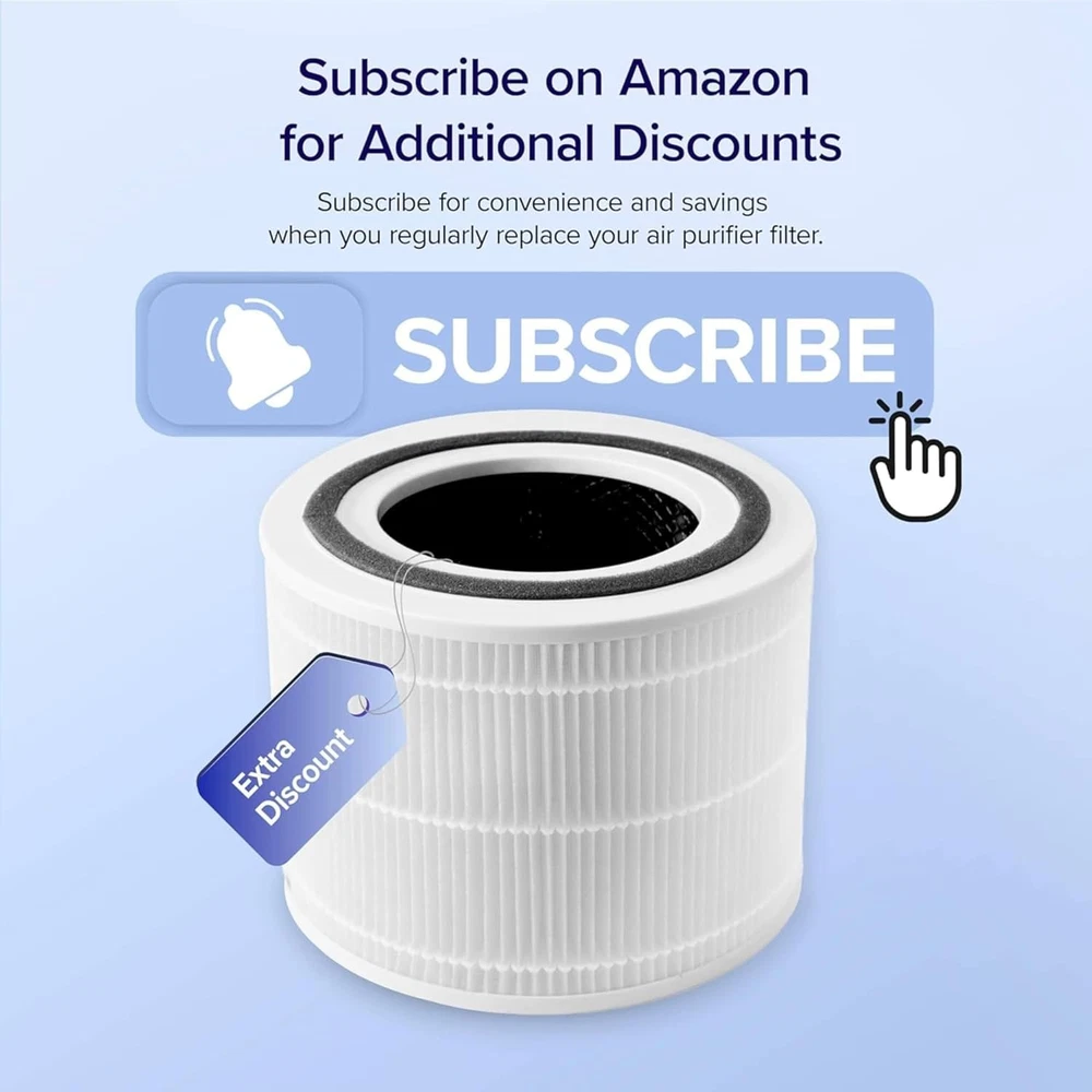 HEPA Carbon Air Purifier Filter for Smoke Odor Pollen 1 Pack