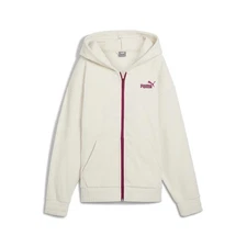 PUMA Essentials Elevated Winterized Full Zip Hoodie Womens White Casual Athletic