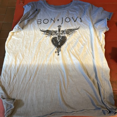 Bon Jovi Blu T-Shirt You Give Love A Bad Name Plus Size 2XL 2 Sided 2020 Unisex