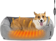 Heated Dog Bed with Auto Sensing Heated Pad, 3-Temperature Settings  Chew-Resis