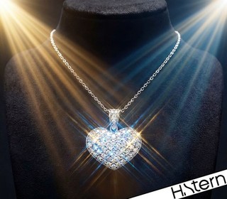 H.STERN Diamond Necklace 18K Gold 1.82ct VINTAGE Diamond HEART Pendant Estate NR