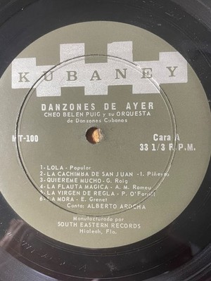 Cheo Belen Puig Y Su Orquesta De Danzones Cubanos   Danzones De Ayer LP Kubaney