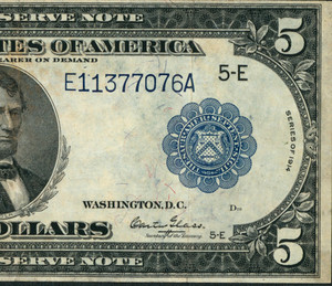 $5 1914 Federal Reserve Note ** DAILY CURRENCY AUCTIONS