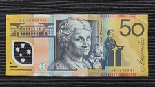 AUSTRALIA $50 2010 FIRST PREFIX XF Polymer Banknote AA10 420961
