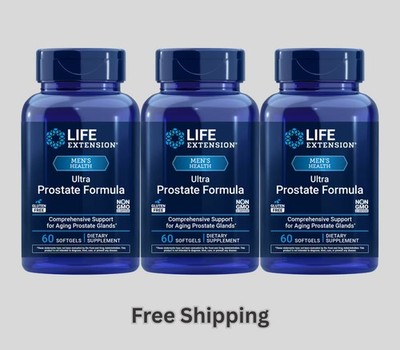 Life Extension Ultra Prostate Formula (60 softgels) - New & Free Shipping X3