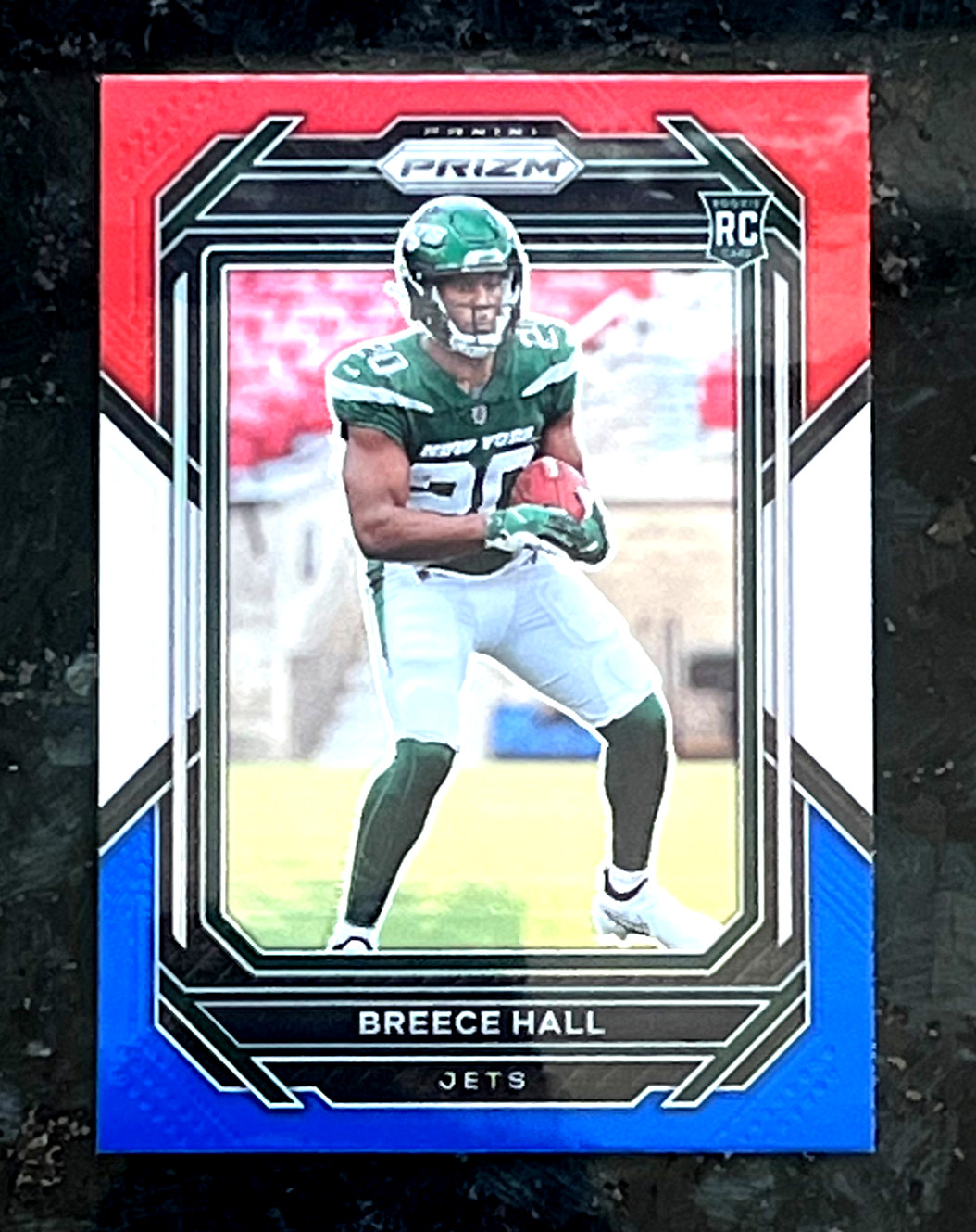 2022 Panini Prizm Breece Hall RC Red White Blue Prizm New York Jets #317