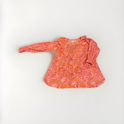 NWOT Mille Resort  travel Pink Floral Blouse. Peasant, Boho, Resort wear Size XS