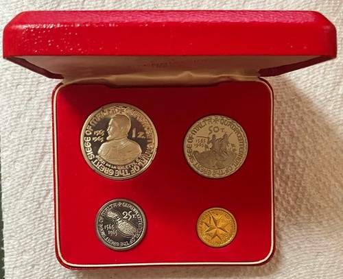 1965 ORDER OF MALTA -OFFICIAL PROOF SET (4) - 400 YRS OF GREAT SIEGE - OGP -RARE