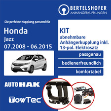 Anhängerkupplung abn. u.13pol spez E-Satz für HONDA Jazz III Typ GE 08-15 AHK