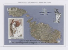 S46532 Malta MNH 2010 Popes Visit S/S