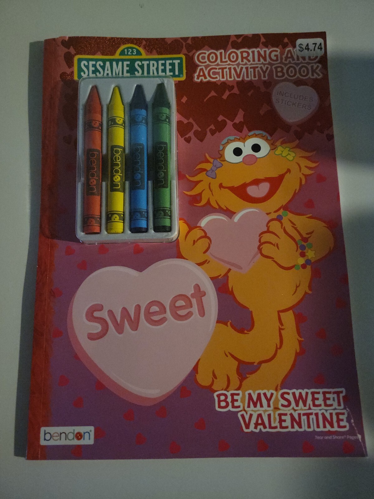 SESAME STREET Coloring & Activity Book Valentine with crayons and ...