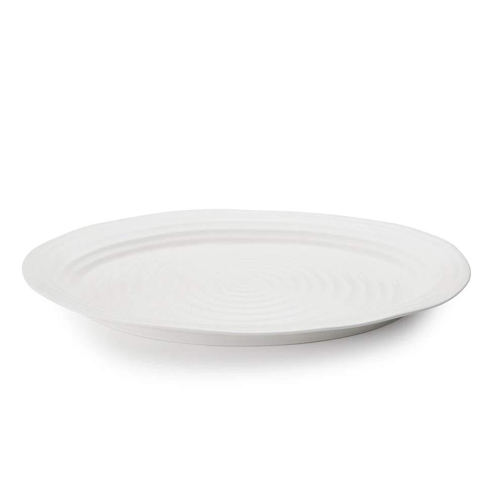 Plato ovalado grande de porcelana fina Portmeirion Sophie Conran, 17" x 13" - blanco Foto 2 de 4