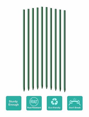 Dark Green Garden Fiberglass Plant Stakes Tomato Climbing Support 10/20/50 Packs