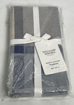 NEW Williams Sonoma Madrid Jacquard Napkins Tablecloths (Set of 4) - Sealed