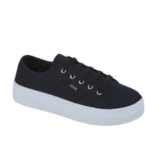 WOMENS CANVAS LACE UP FLAT COMFORT LADIES CASUAL PLATFORM TRAINERS SNEAKERS SHOE