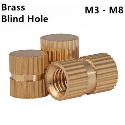 M3 M4 M5 M6 M8 Blind Hole Brass Knurled Insert Nuts Thumb Embedded Nuts