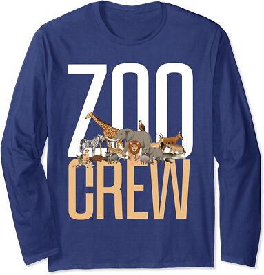 Funny Quote Zoo-Crew Safari Animals Safari Party Long Sleeve Tshirt