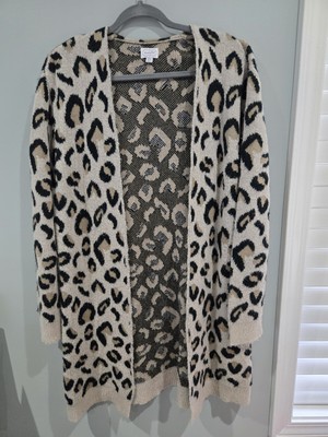Mud Pie FLETCHER WOOL CARDIGAN size S/M LEAPORD PRINT
