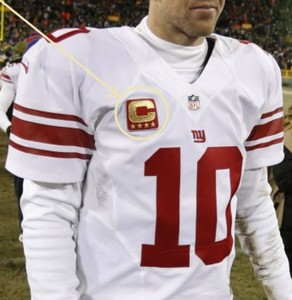 eli manning captain jersey