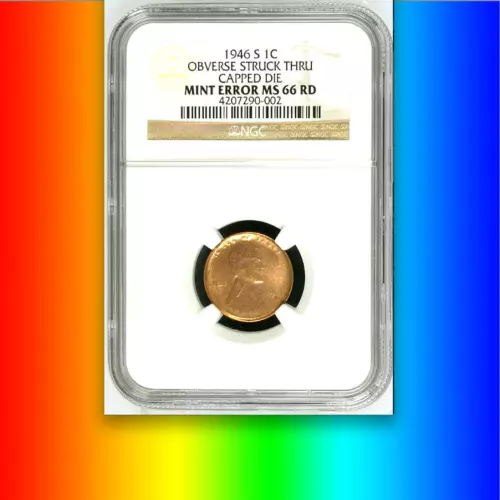 1946-S NGC MS66 RED Capped Die ☗ $130,000 for AU █ Unique! Lincoln Wheat Cent 1c