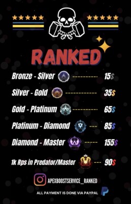 Apex Legends Ranked Boost | Costum order  | Diamond 4 halfway - Masters
