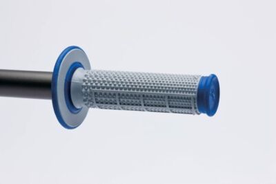 Renthal G162 MX Grips - Dual Compound, Tapered, Half Waffle, Blue/Grey